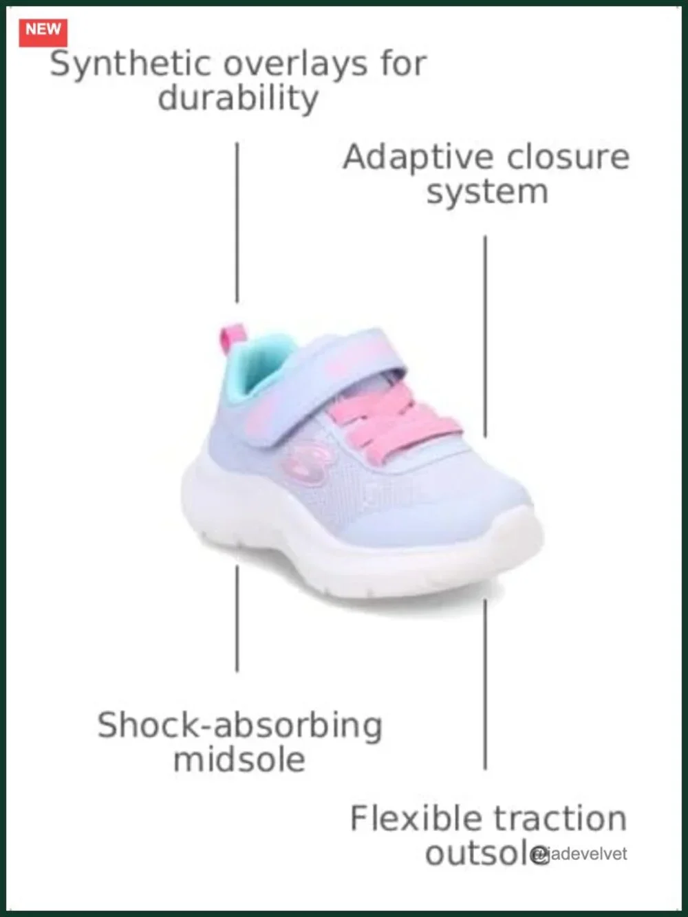 Kids Sneakers - Sparkle Mesh, Machine Washable, Hook & Loop Closure